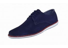 Pantofi barbati casual din piele naturala intoarsa bleumarin 881BLMVEL